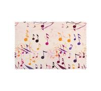 HJFCZH Set di 6 tovagliette stampate con note musicali per tavolo da pranzo, per hotel, case e banchetti come decorazioni decorative da tavolo, belle e resistenti
