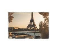 HJFCZH Set di 6 tovagliette stampate con Tour Eiffel di Parigi, per tavolo da pranzo, per hotel, case e banchetti come decorazioni decorative da tavolo, belle e resistenti