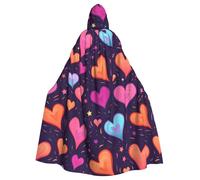 HJFCZH Shooting Star Heart Picture Halloween Adulto Cappuccio Mantello Mantello da indossare durante Halloween, gioco di ruolo
