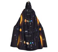 HJFCZH Solar System Jupiter Prints - Mantello lungo in poliestere per cosplay e Halloween