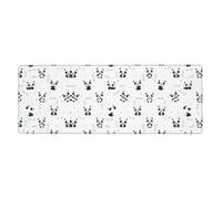 HJFCZH Tappetino per mouse in bambù con panda 30,5 x 80 cm | Superficie in poliestere resistente e base in gomma per giochi, ufficio e casa