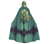HJFCZH The Astractionist Tree Pattern Adult Halloween giacca con cappuccio mantello lungo partito mantello adatto per uomini e donne