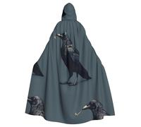 HJFCZH The Crow with the Match Pattern Adult Halloween giacca con cappuccio mantello lungo partito mantello adatto per uomini e donne