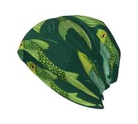 HJFCZH The Green Flying Fish Printing Adult Cappello lavorato a maglia, cappello casual Bean Cap, cappello elastico senza orlo, unisex