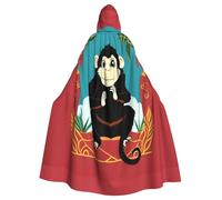 HJFCZH The Waving Little Monkey Picture Halloween adulto con cappuccio mantello super grande con cappuccio