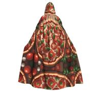 HJFCZH Tomato Pizza Picture Halloween Adulto Capo con cappuccio Super Large Mantello con cappuccio