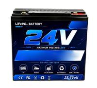 HJGHY Batteria al Litio Portatile da 24 V per Esterni | Batteria di potenza da 24V 5Ah/6Ah - Batteria sostitutiva al litio da 24 Volt con protezione BMS per impianti solari/camper