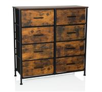hjh LIVING Cassettiera con 8 cassetti RAGALA LIGHT 80x30x82 cm Credenza per soggiorno camera da letto corridoio, rovere fumé
