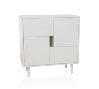 hjh LIVING Cassettiera con cassetti e Ante LYKKJA Mobile Contenitore per Soggiorno Camera da Letto corridoio, 72x39,5x77 cm, Bianco