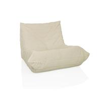 hjh LIVING Divano a sacco da terra con schienale SITZOLO Comoda poltrona da terra poltrona da camera da letto poltrona da soggiorno, tessuto a coste beige
