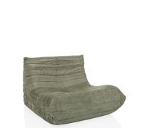 hjh LIVING Pouf Divano da pavimento con schienale SITZOLO Comoda poltrona da pavimento per camera da letto soggiorno, tessuto salvia