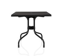 hjh LIVING Travano T1 - Tavolo pieghevole per esterni, 79 x 79 cm, sistema pieghevole Easy-Fold resistente alle intemperie, ai raggi UV e robusto, colore: nero
