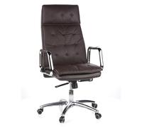HJH Office 600924 Poltrona Girevole VILLA 20 Pelle, Sedia da Ufficio con Schienale alto, Comoda, Regolabile in Altezza, Marrone