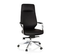 HJH Office 600983 Elegante sedia direzionale VELVET ecopelle nera Sedia da ufficio con schienale alto
