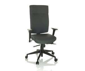HJH Office 608530 Sedia girevole professionale per ufficio PRO-TEC 300 Fabric Grey Sedia ergonomica per ufficio, schienale alto, braccioli regolabili