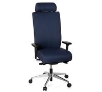 HJH Office 608620 Sedia professionale per ufficio PRO-TEC XXL tessuto blu Sedia direzionale ergonomica, carico massimo 150 kg, schienale alto