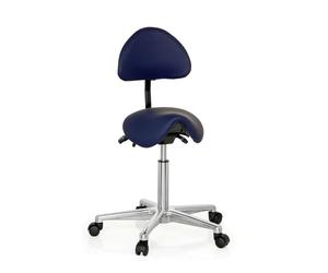 HJH Office 608910 Sgabello a sella TOP WORK 20 in similpelle blu, inclinabile, regolabile in altezza