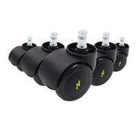 hjh OFFICE 619044 5x Ruote elettricamente conduttive 10x50 mm Ruote per sedie da ufficio per pavimenti duri | Dissipazione di cariche elettrostatiche