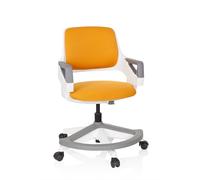 HJH Office 640490 Sedia da Ufficio Girevole per Bambini KID FLEX Tessuto, Sedia da Scrivania con Poggiapiedi, Regolabili in Altezza, Arancione