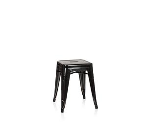 HJH Office 645000 Sgabello Metallo Basso VANTAGGIO Panchetti Impilabili, Sgabelli Bar Industriali, Carico Max 150 kg, Nero