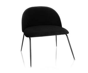 HJH Office 645053 Sedia imbottita VELVO Tessuto Nero, in metallo, comodamente imbottito, moderno