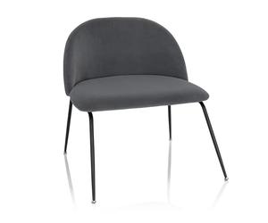 HJH Office 645054 Sedia imbottita VELVO Tessuto grigio, in metallo, comodamente imbottito, moderno