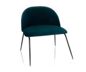 HJH Office 645055 Sedia imbottita VELVO Tessuto blu petrolio, in metallo, comodamente imbottito, moderno