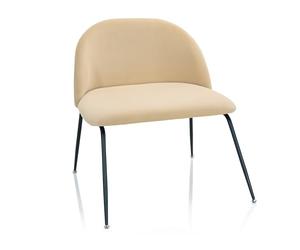 HJH Office 645056 Sedia imbottita VELVO Tessuto beige, in metallo, comodamente imbottito, moderno