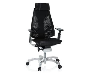 Hjh Office 652602 Sedia da ufficio di fascia alta GENIDIA PRO Mesh nero Sedia da ufficio ergonomica, regolabile individualmente