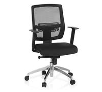 HJH Office 657284 Sedia da Ufficio/Sedia Girevole NET 90 Tessuto in Maglia/Tessuto Nero/Nero