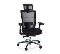 HJH Office 657650 Sedia professionale per ufficio NOVA PRO I Mesh nero Sedia da scrivania ergonomica con poggiatesta