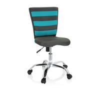 HJH Office 661008 Sedia girevole KIDDY COMFORT per bambini e ragazzi I Mesh grigio/turchese Sedia da scrivania per bambini regolabile in altezza