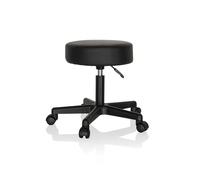 HJH Office 670926 Sgabello girevole OPERATOR I Finta pelle Nero Sgabello regolabile in altezza con rotelle