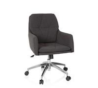 HJH Office 670946 Poltrona da ufficio SHAKE 350 tessuto grigio sedia girevole moderna con rotelle, regolabile in altezza