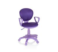 HJH Office 671009 sedia girevole per bambini KID COLOR sedia da scrivania in tessuto viola per bambini, poggiapiedi e seduta regolabili in altezza