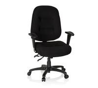 HJH Office 702300 Sedia professionale per ufficio ZENIT XXL tessuto nero Sedia girevole ergonomica fino a 150 kg di portata