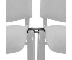 HJH Office 704099 Connettore per file CONNECT in plastica nera Clip per sedie per visitatori, set di 10 pezzi