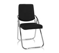 HJH Office 706304 Sedia da conferenza pieghevole ESTO Sedia visitatore in tessuto, versatile sedia pieghevole, nero
