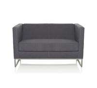 HJH Office 713502 Divano Lounge BARBADOS Tessuto Grigio Divano moderno a 2 posti per il massimo comfort di seduta