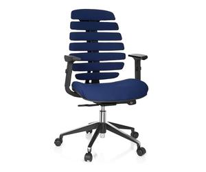 HJH Office 714510 Sedia da Ufficio Girevole ERGO LINE II Tessuto Blu, braccioli, ergonomici Schienale