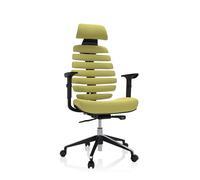 HJH Office 714606 Sedia da ufficio professionale Ergo LINE II PRO Tessuto Verde Sedia girevole ergonomica con supporto lombare e poggiatesta
