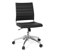HJH Office 720002 Sedia da ufficio TRISHA in ecopelle nera moderna girevole senza braccioli, regolabile in altezza