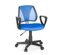 HJH Office 725100 Sedia Girevole per Bambini KIDDY CD Tessuto a rete Blu, Schienale Regolabile in Altezza