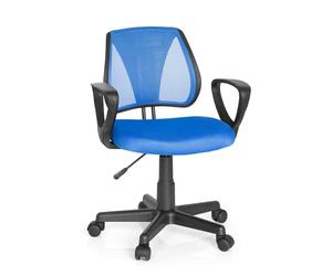 HJH Office 725100 Sedia Girevole per Bambini KIDDY CD Tessuto a rete Blu, Schienale Regolabile in Altezza
