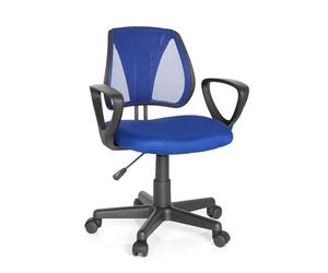 HJH Office 725101 Sedia Girevole per Bambini KIDDY CD Tessuto a rete Blu scuro, Schienale Regolabile in Altezza