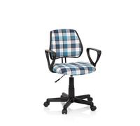 hjh OFFICE 725109 KIDDY Square CD-Sedia Girevole per Bambini, in Tessuto, Colore: Blu/Bianco, 89 x 52 x 52 cm