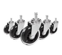 5x ROLO SKATE CT 11mm/75mm Pavimenti duri - Rotelle per Sedia argento/trasparente