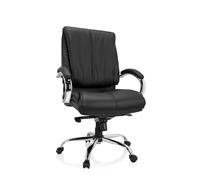 HJH Office 729437 Sedia direzionale XXL H 100 in similpelle nera, sedia da ufficio ergonomica, portata fino a 180 kg, imbottita