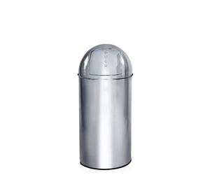 HJH Office 741004 Cestino piccolo PUSH Chrome 35L Cestino retrò con sportello a pressione