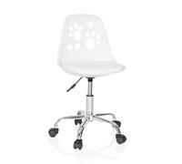 HJH Office 742002 sedia girevole per bambini FANCY I sedia girevole bianca in pelle artificiale che cresce con te in un design vivace
